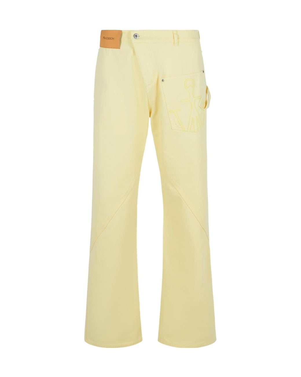 J.W. Anderson Yellow Jw Anderson Logo Patch Twisted Leg Workwear Pants for men