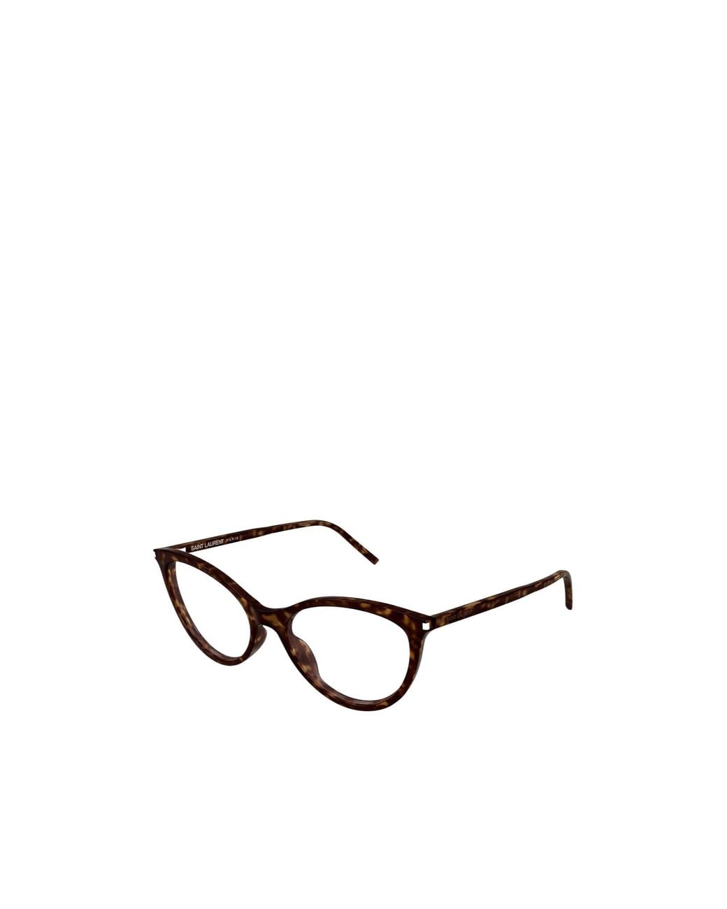 Saint Laurent White Eyewear Logo Printed Cat-Eye Frame Glasses