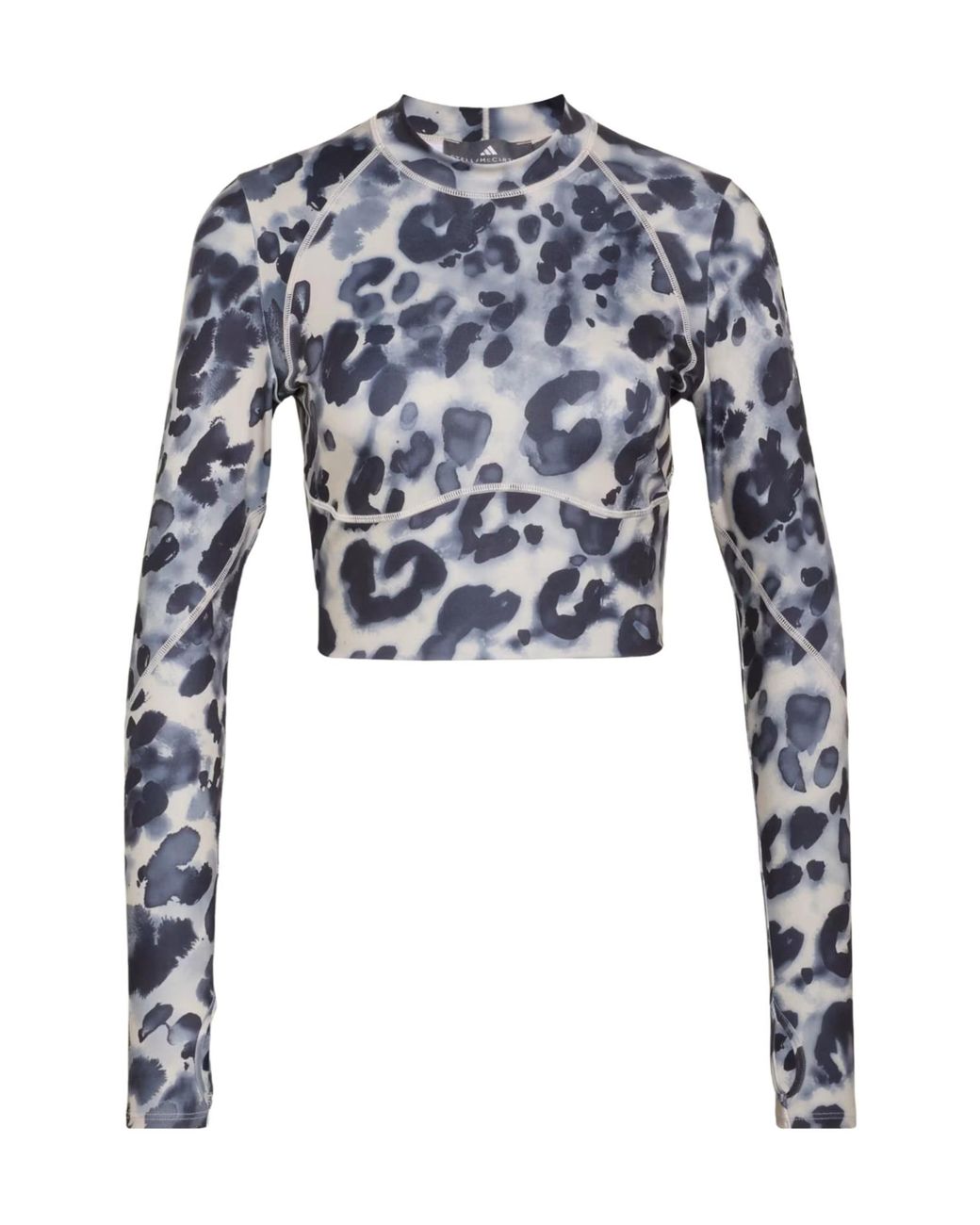 Adidas By Stella McCartney Blue Animal-Pattern Compression Top