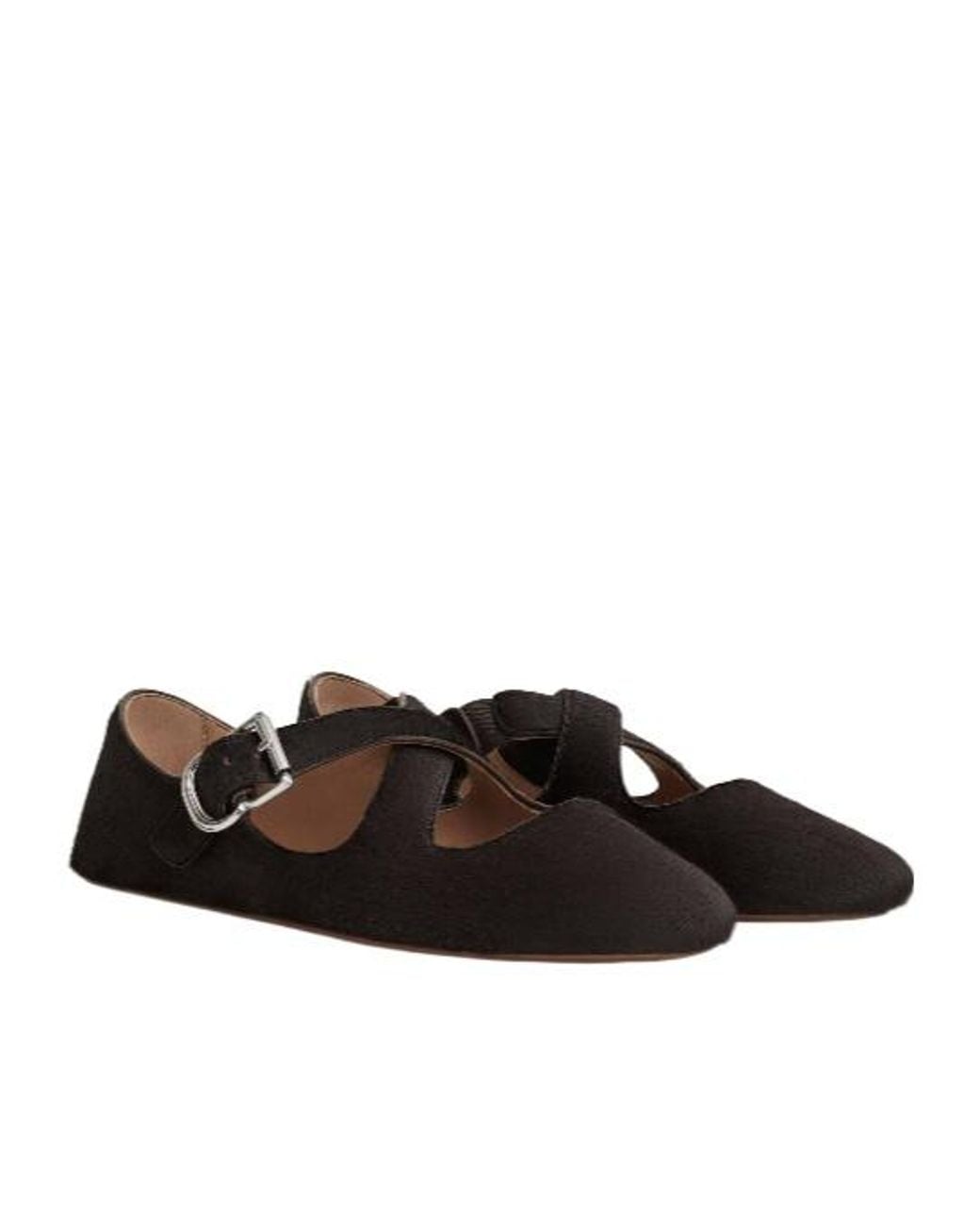 Alaïa Brown Criss Cross Ballet Flats