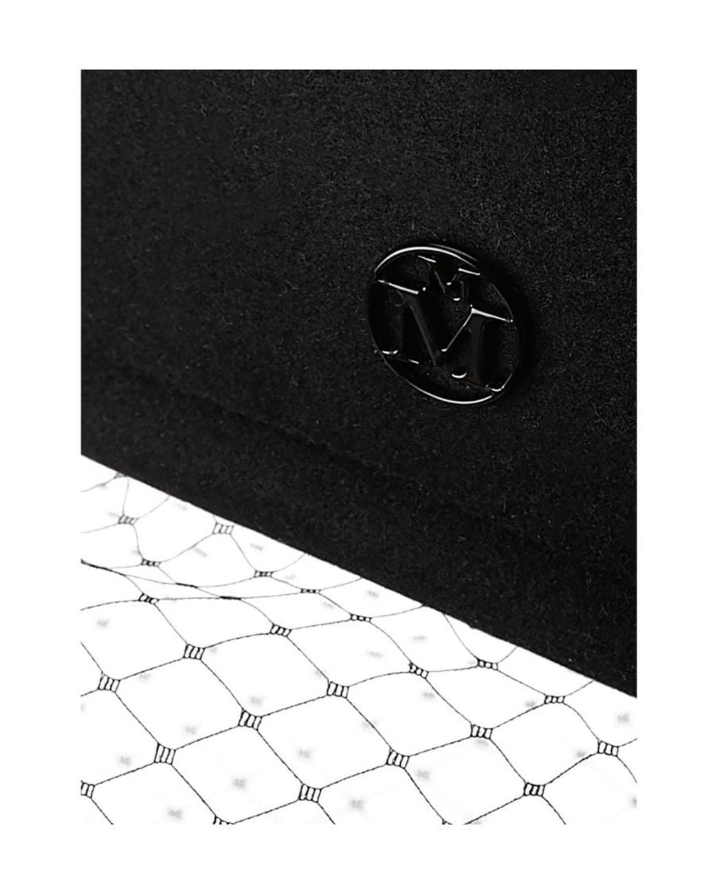 Maison Michel Black New Bonnie Veil Beret