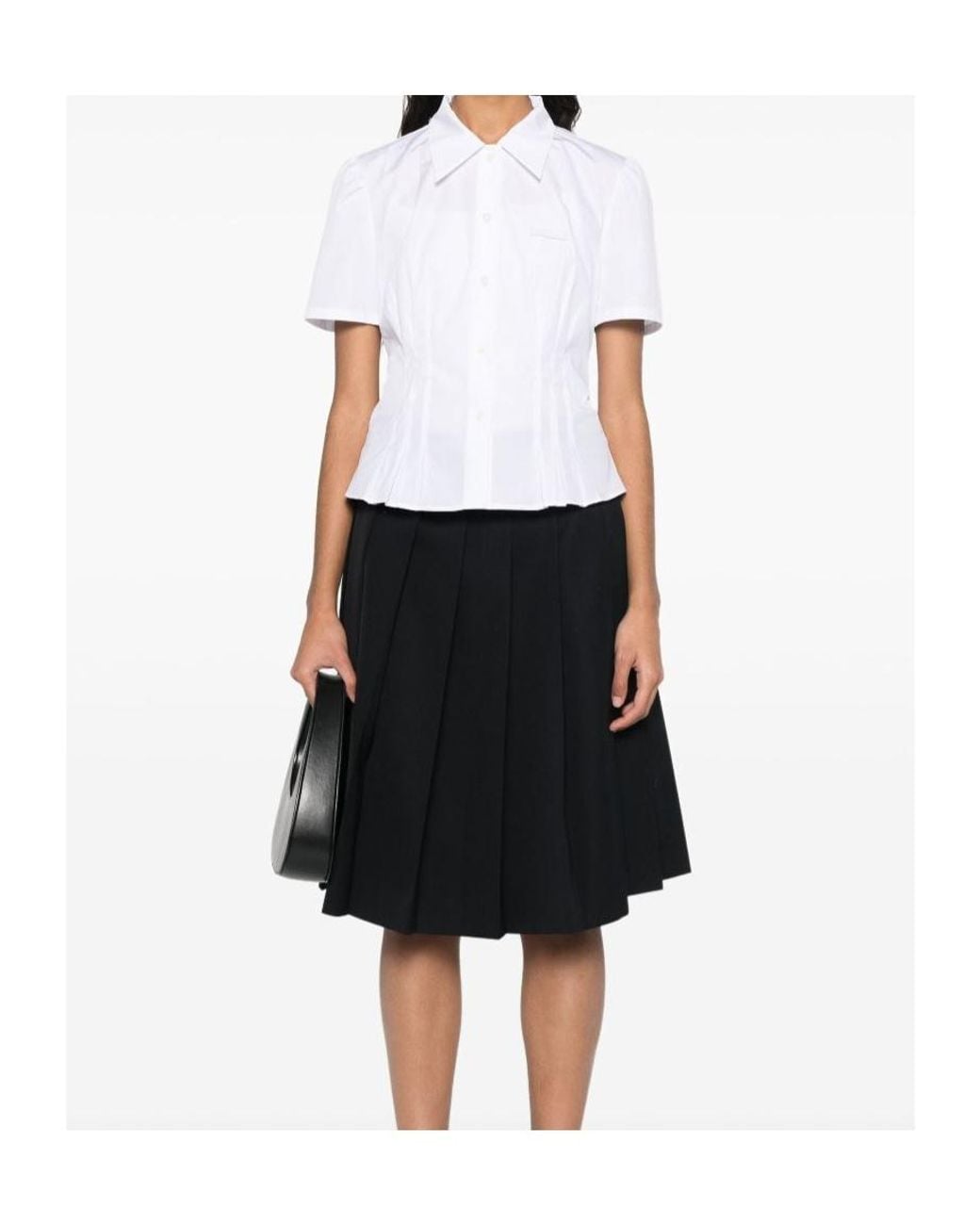 Prada White Short-Sleeved Poplin Shirt