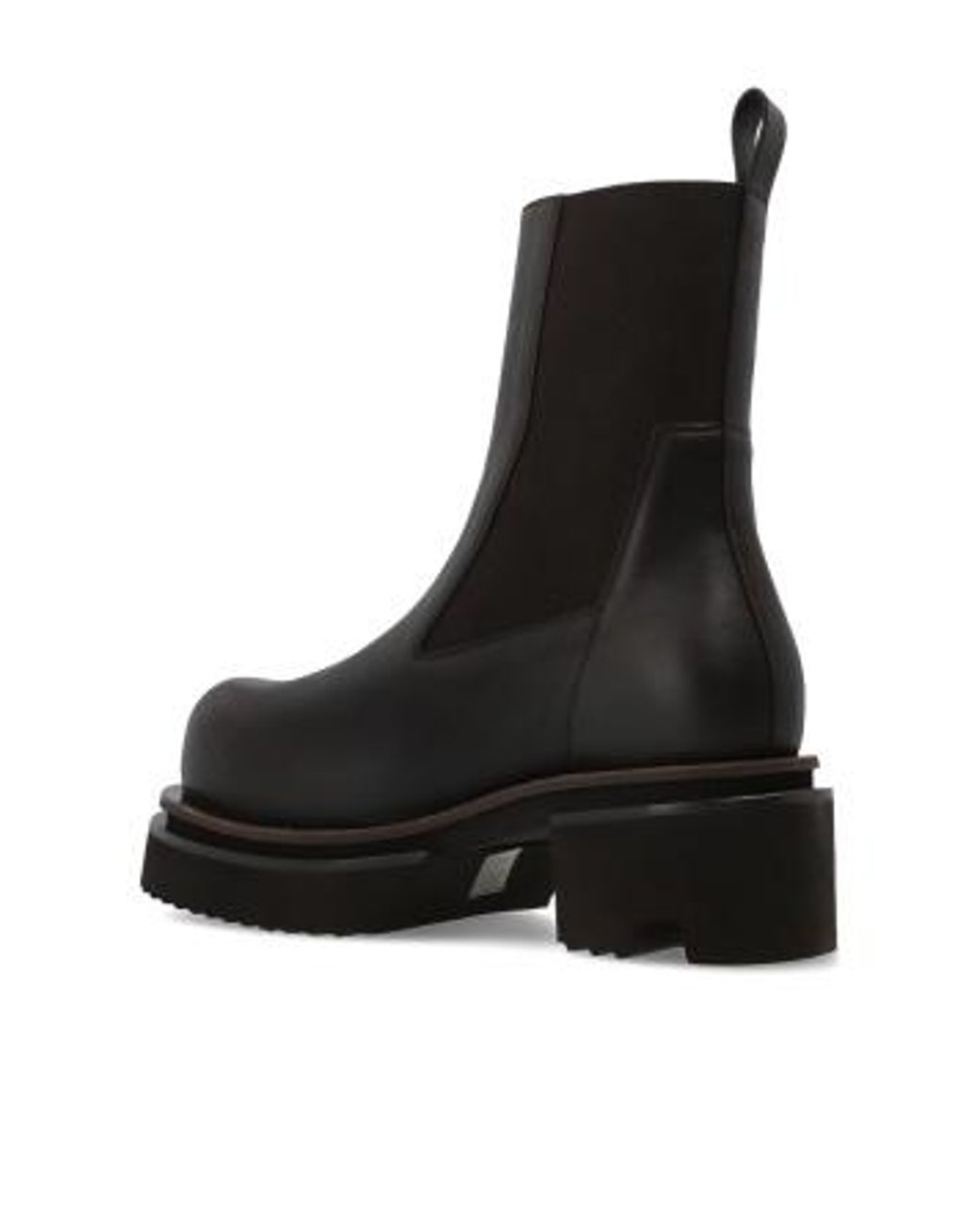 Rick Owens Black Beatle Bogun Platform Chelsea Boots