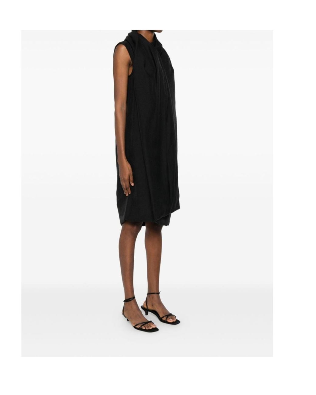 Totême Black Scarf Midi Dress