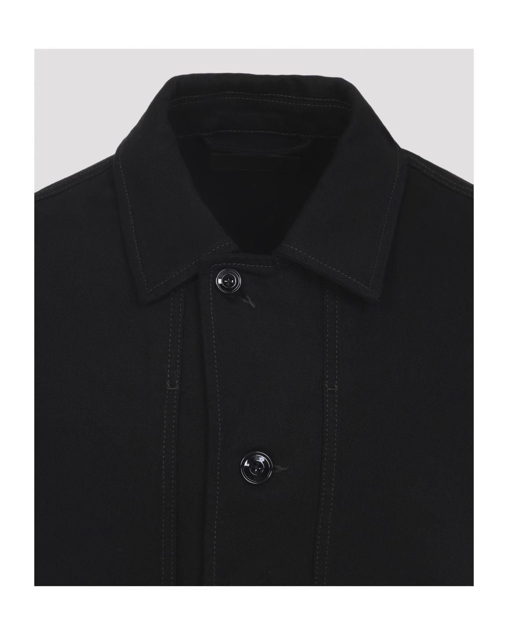 Lemaire Black Pocket Button Overshirt for men