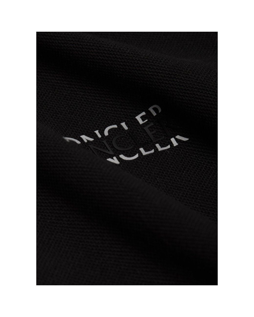 Moncler Black Simple Cotton Polo Shirt for men