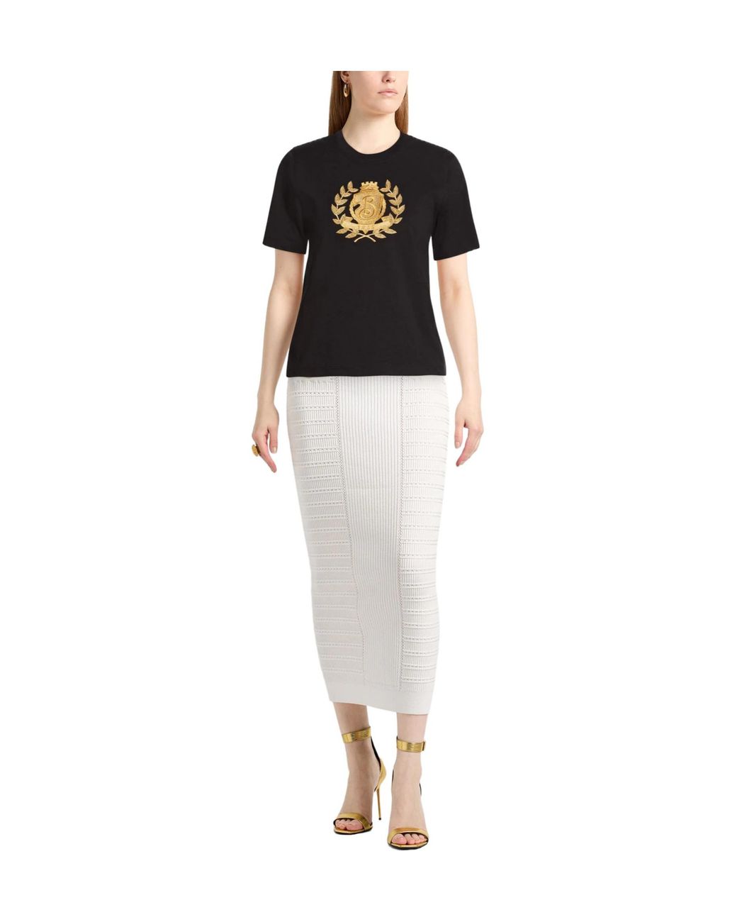 Burberry Black Metallic Short-Sleeved T-Shirt