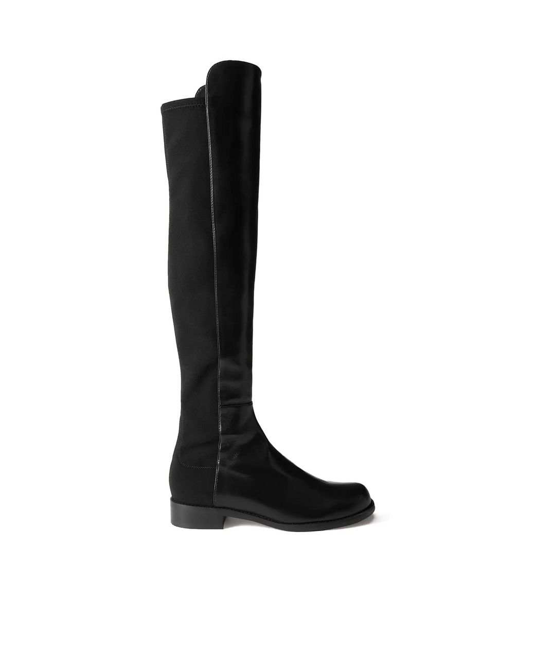 Stuart Weitzman Black Leather And Stretch Over-The-Knee Boots