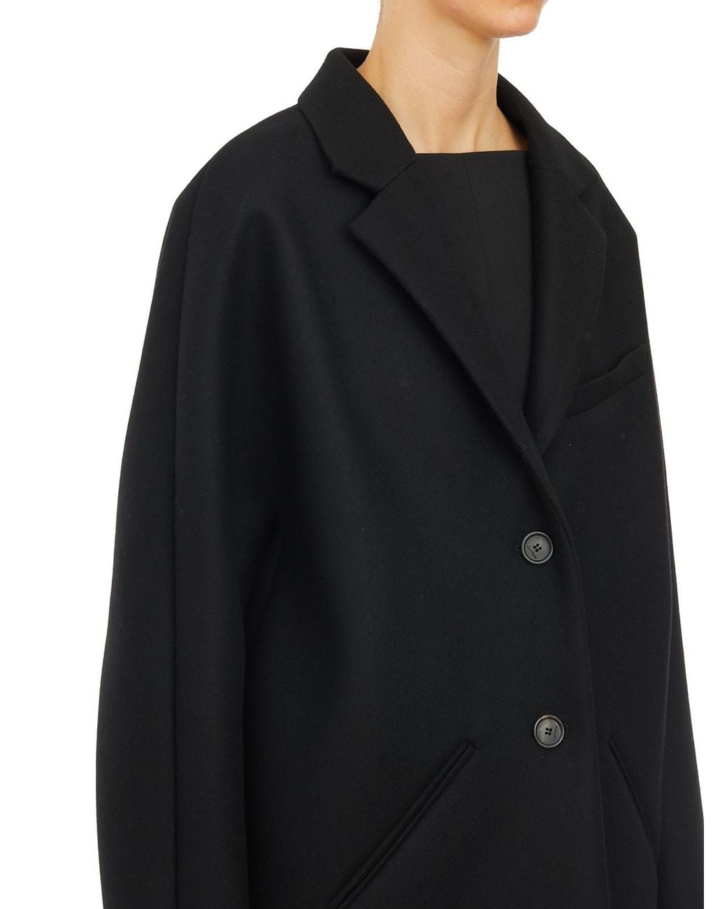 Courreges Black Single-Breasted Coat