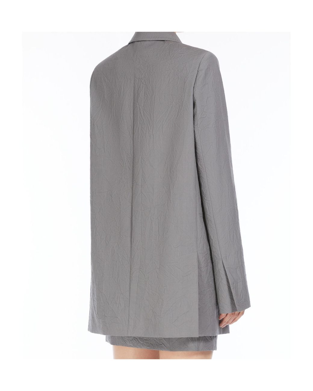 Max Mara Gray Abavo Double-Breasted Long-Sleeved Jacket