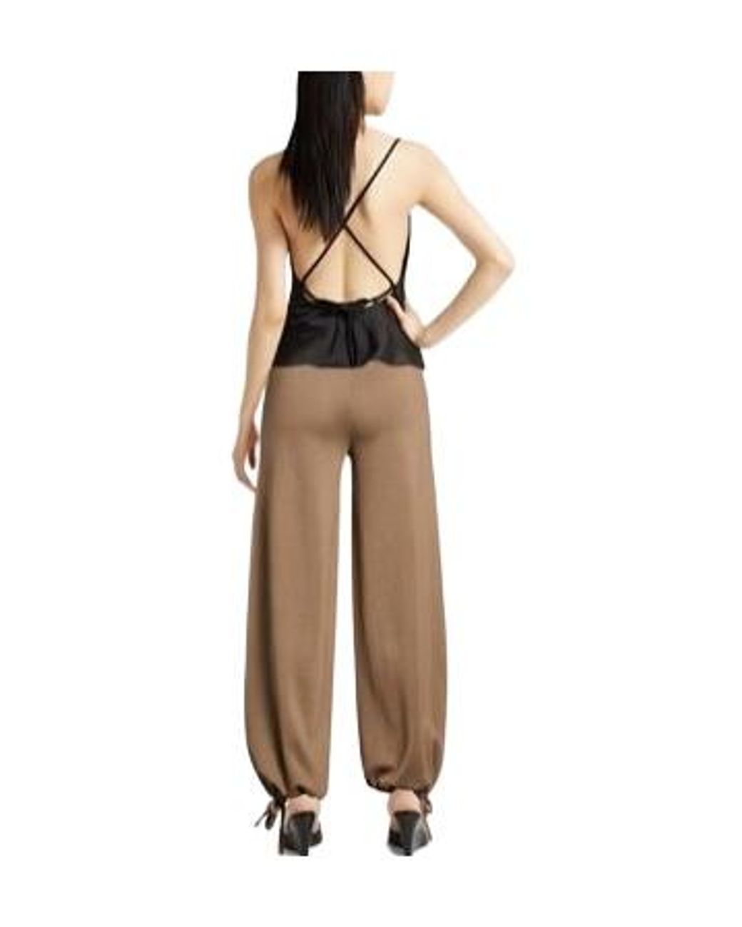 Max Mara Brown High-Waist Knit Balloon Trousers