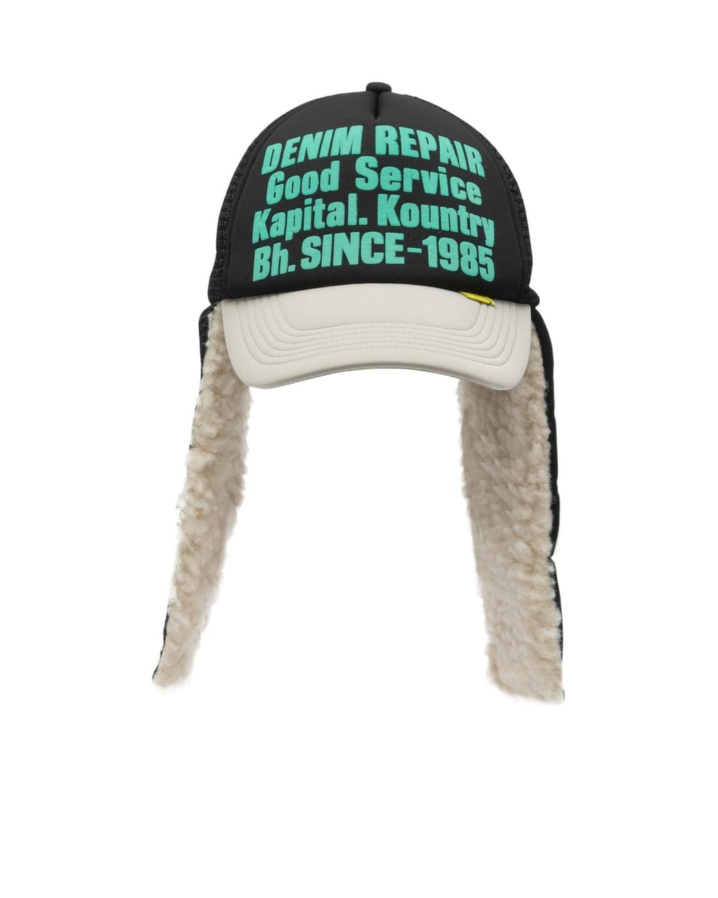 Kapital Green Denim Repair Service Trucker Cap for men