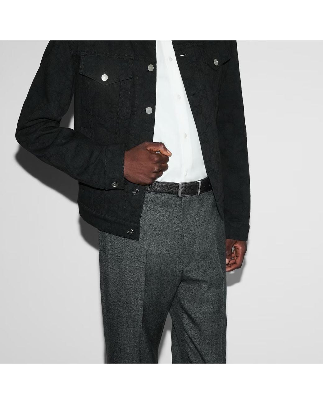 Gucci White Rectangular Buckle Belt for men