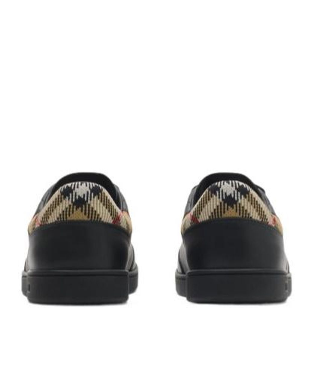 Burberry Black Apos;S Set Leather & Check Low-Top Sneakers for men
