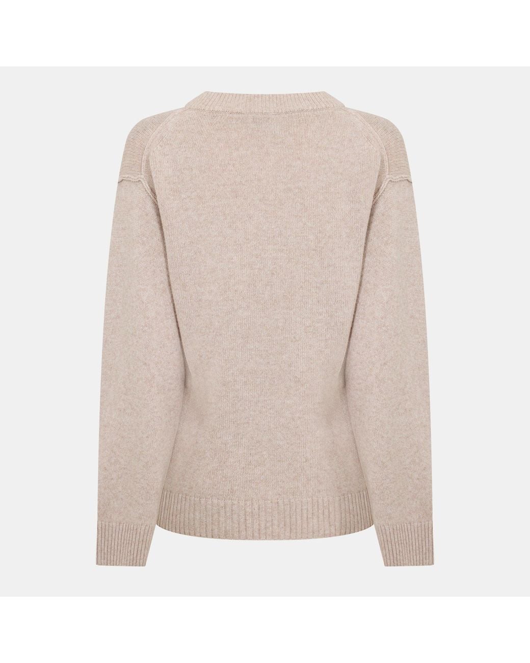 Ganni Natural V-Neck Knit Sweater