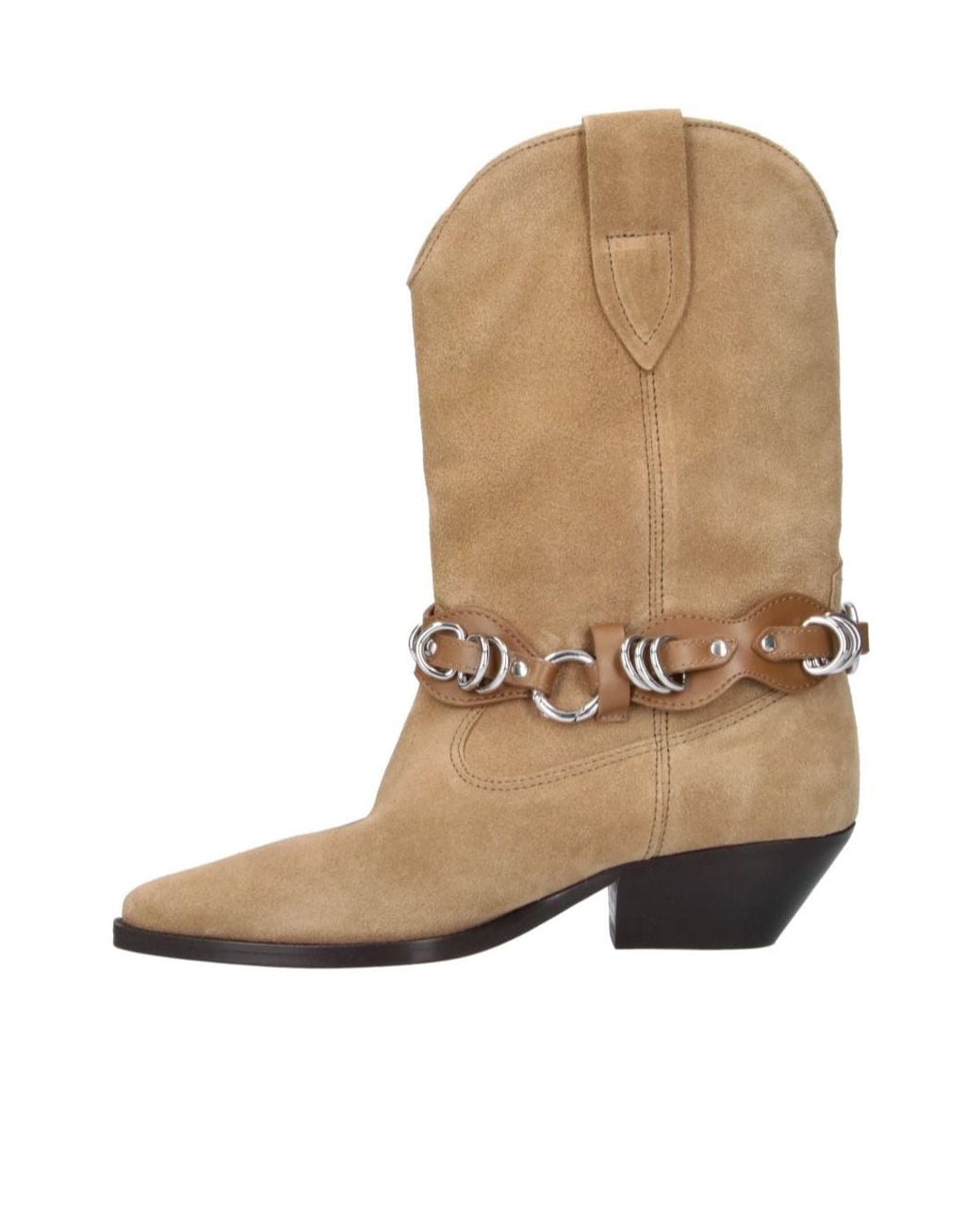 Isabel Marant Natural Ring-Detailed Slip-On Boots
