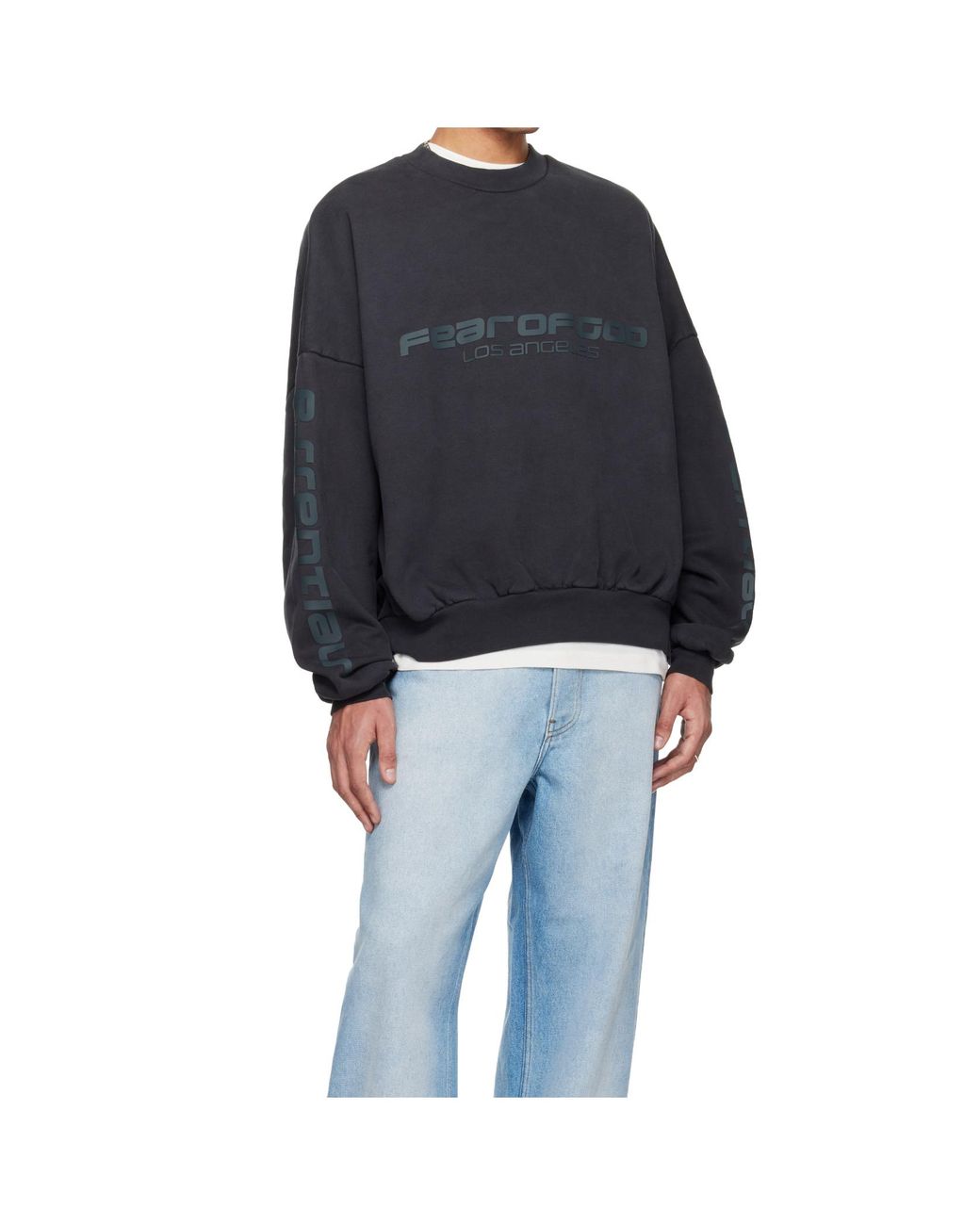 Fear Of God Black Los Angeles Heavy Fleece Cropped Sweatshirt for men
