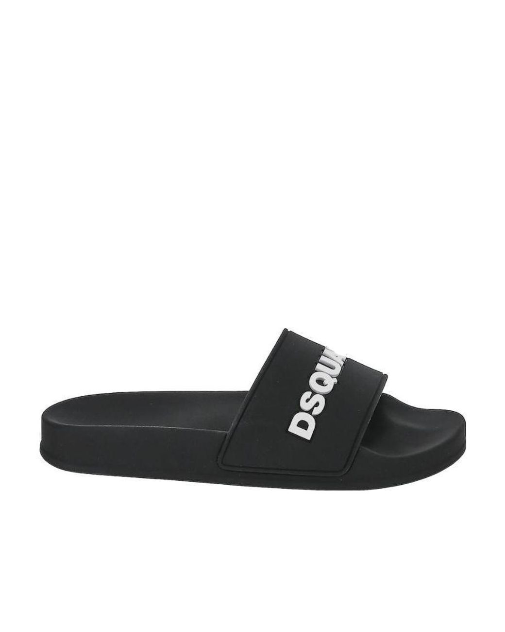 DSquared² Black Logo-Embossed Slides