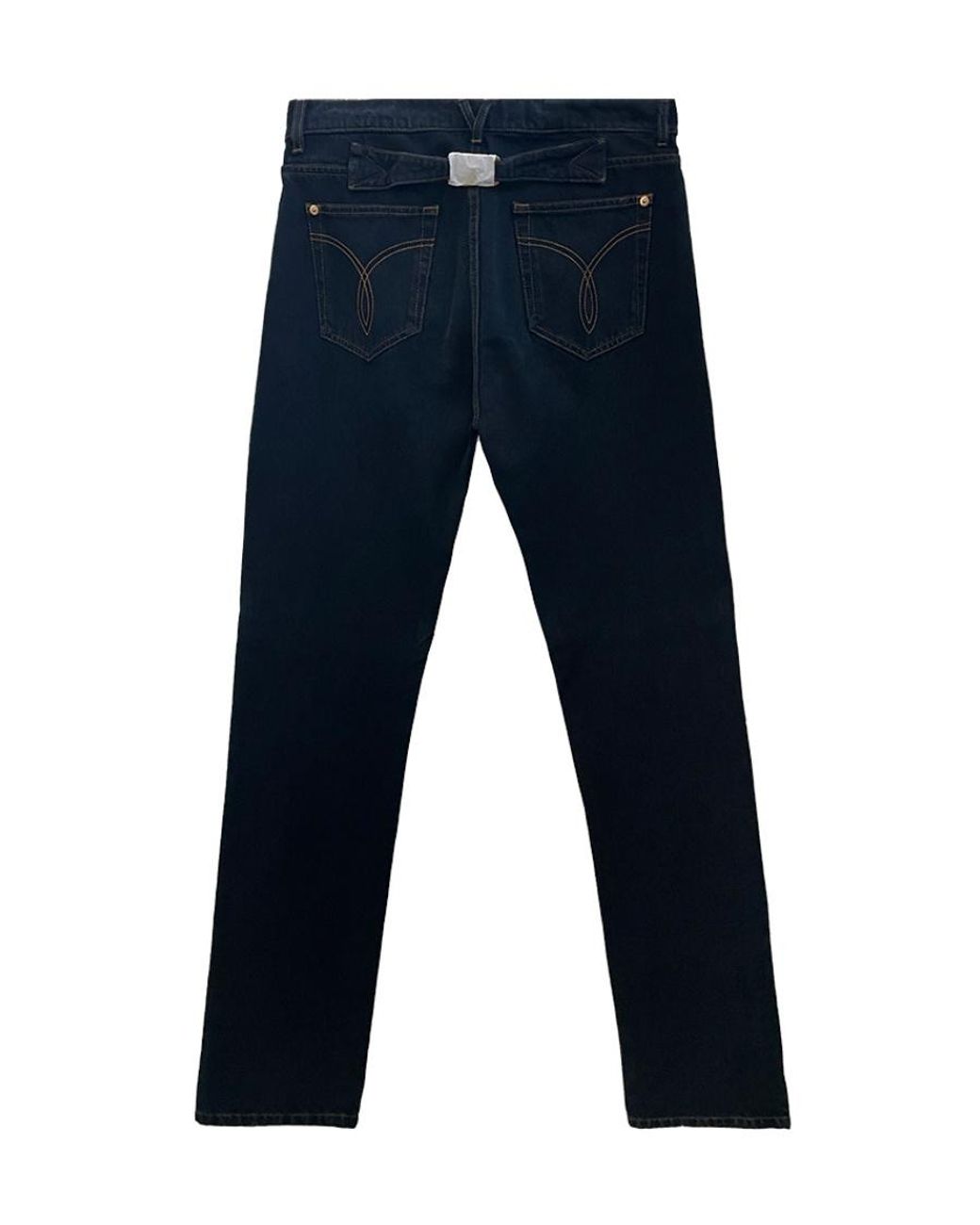 Versace Blue Logo-Plaque Jeans for men