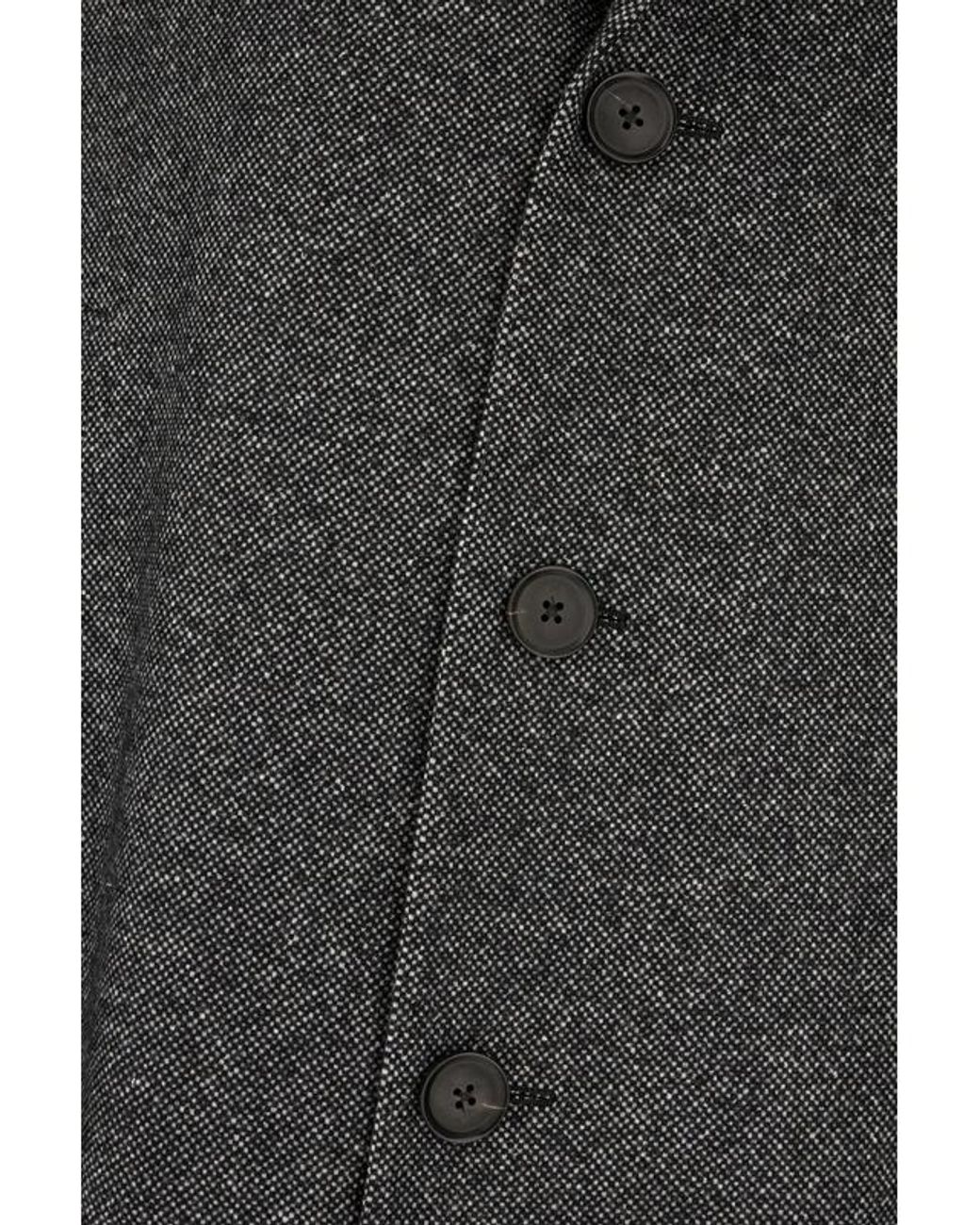 Zegna Gray Cashmere Blend Longline Coat With Notched Lapels for men