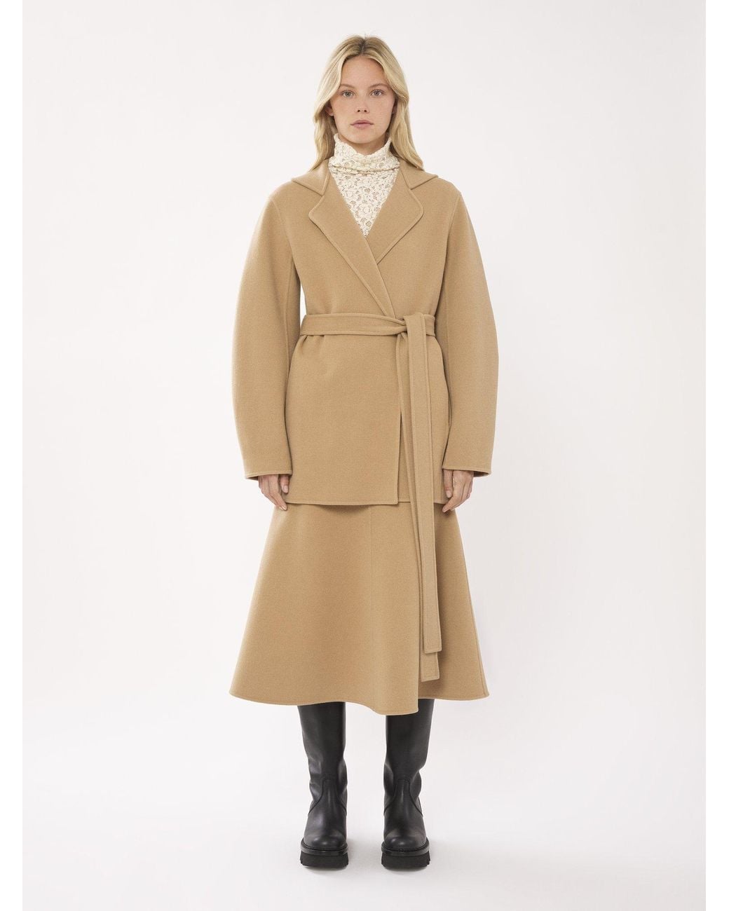 Chloé Natural Chloé Double Faced Coat
