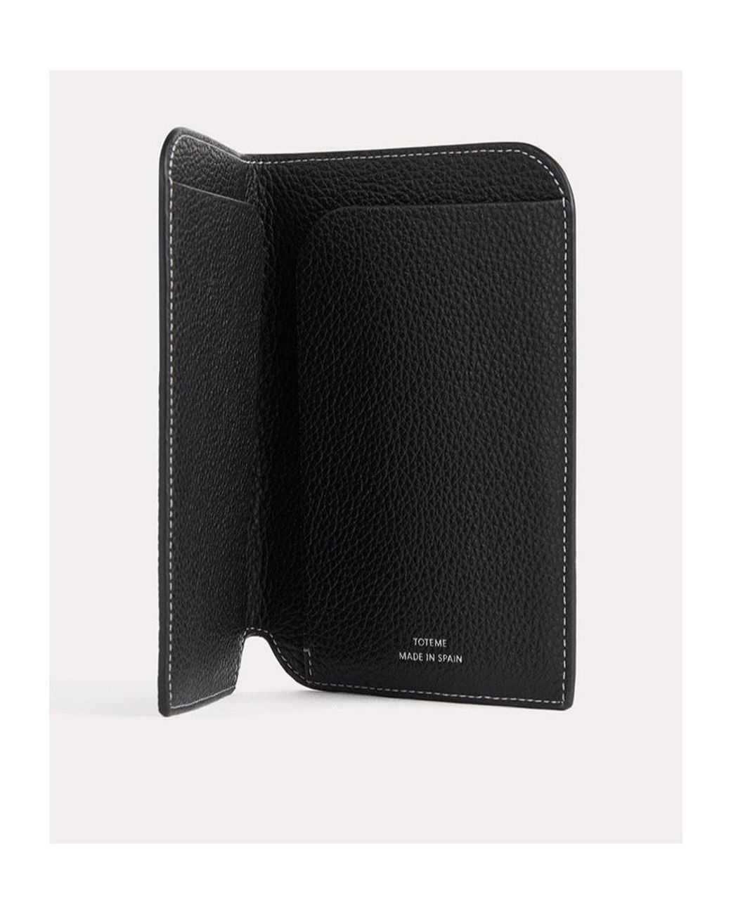 Totême  Black Totême Logo Embossed Bifold Wallet for men