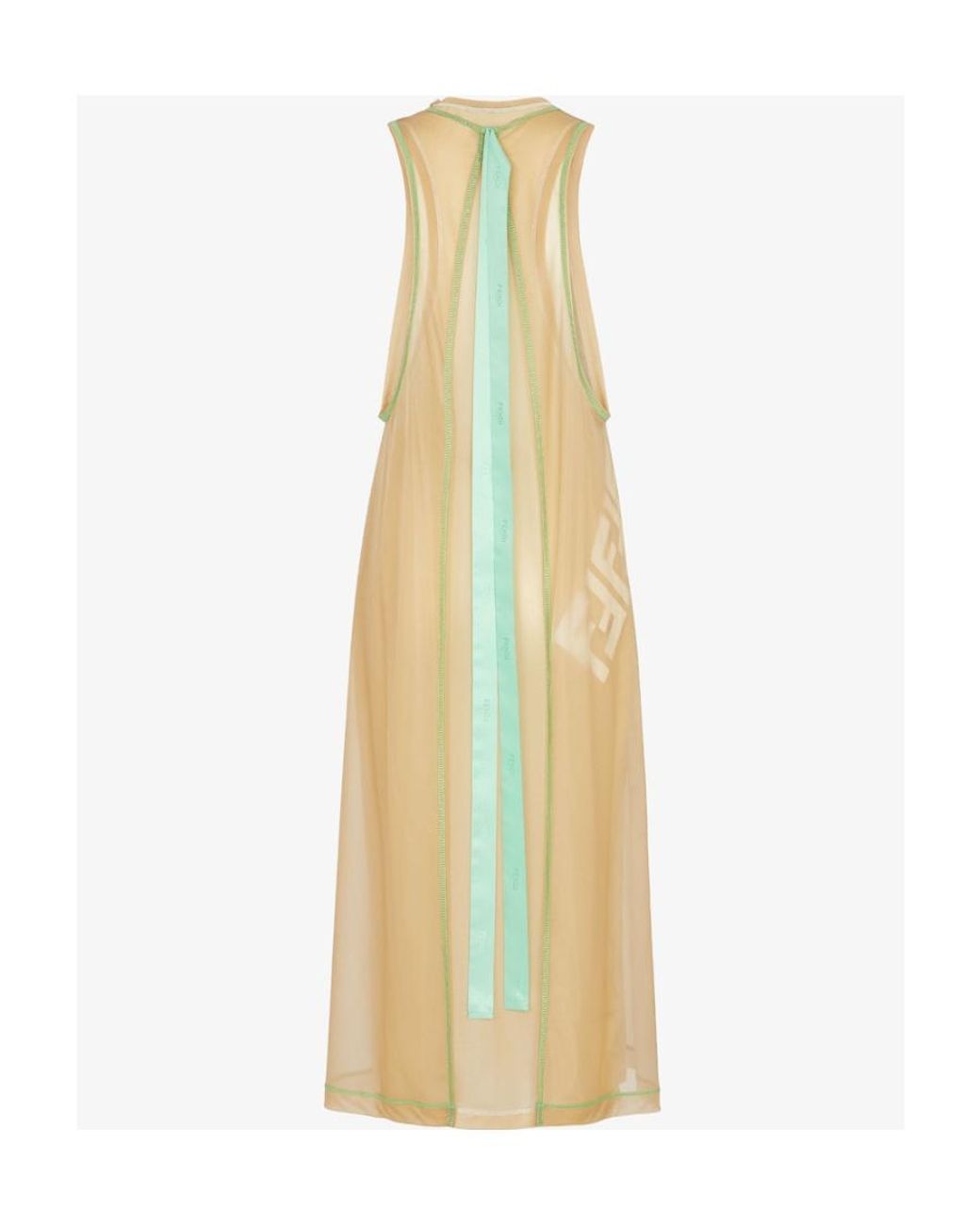 Fendi Metallic Floral Embroidered Sleeveless Dress