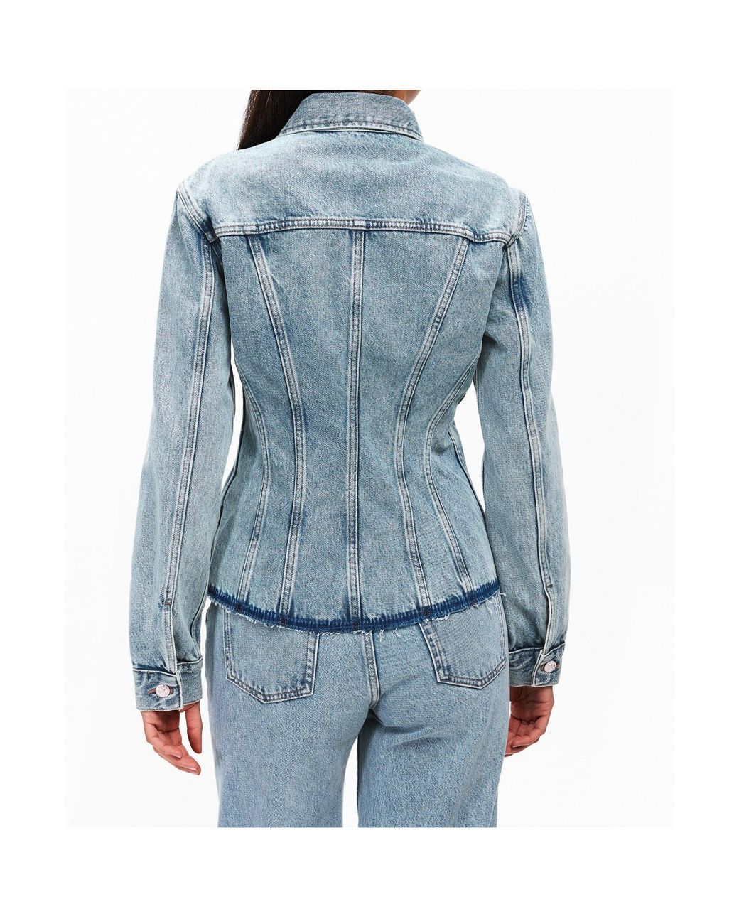 7 For All Mankind Blue Button-Front Denim Jacket