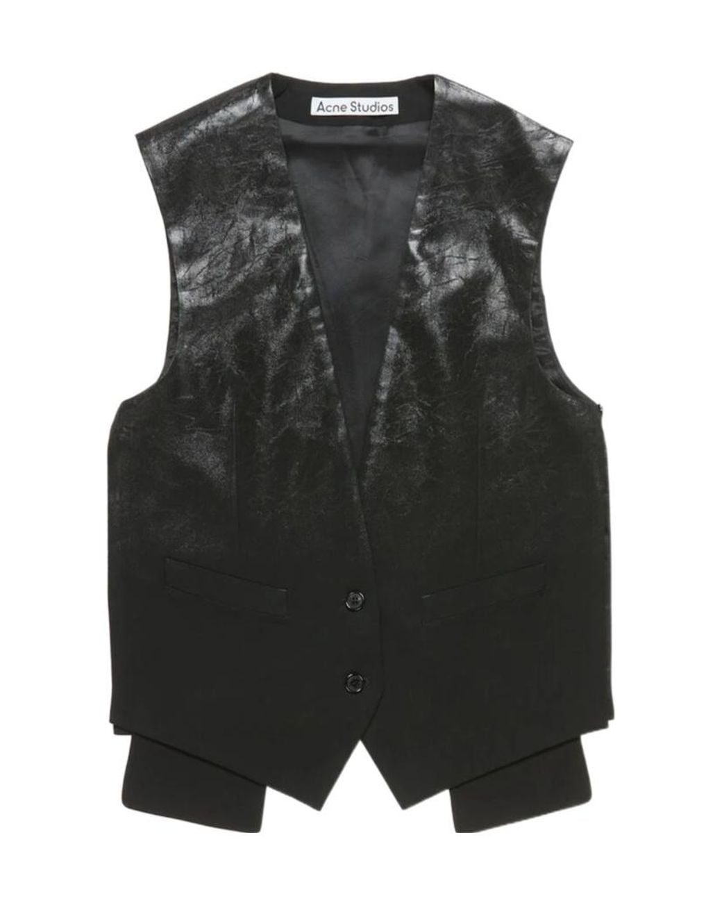 Acne Black V-Neck Buttoned Vest