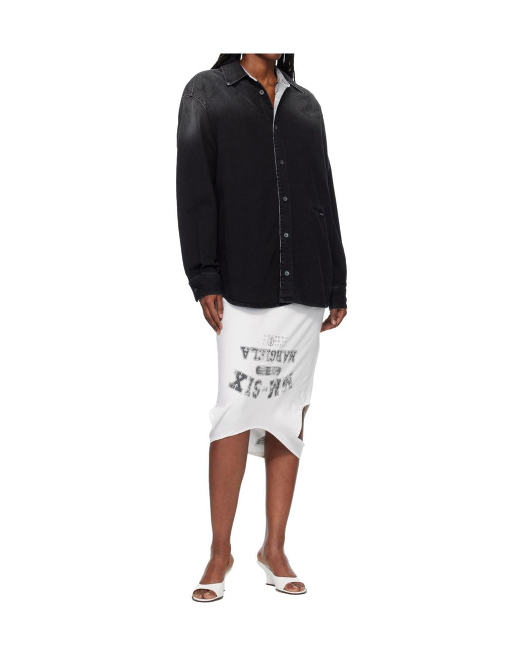 MM6 by Maison Margiela Black Long-Sleeved Denim Shirt