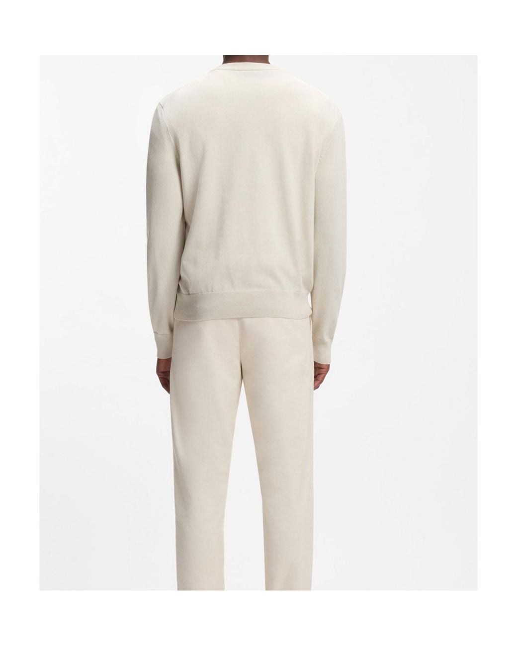 Boss White Boss Logo Embroidered Jumper for men