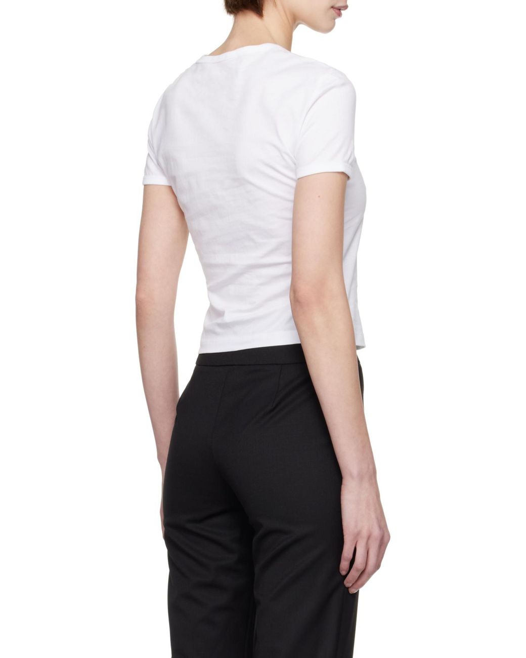 DIESEL White T-Uncutie-Long-D Embroidered D Patch T-Shirt