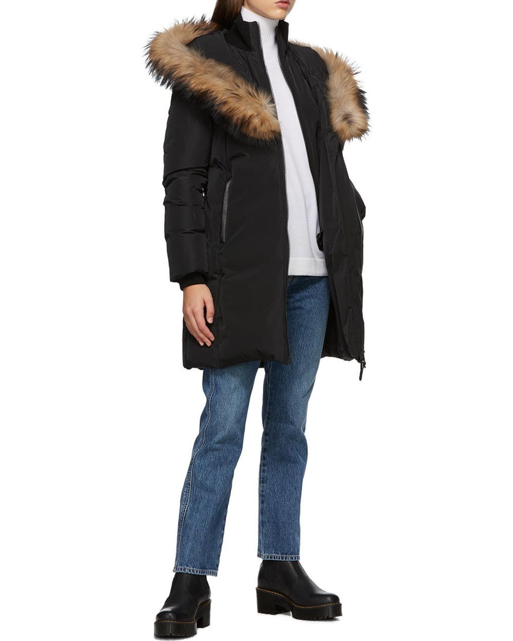 Mackage Black Kay F Asymmetrical Zip Coat