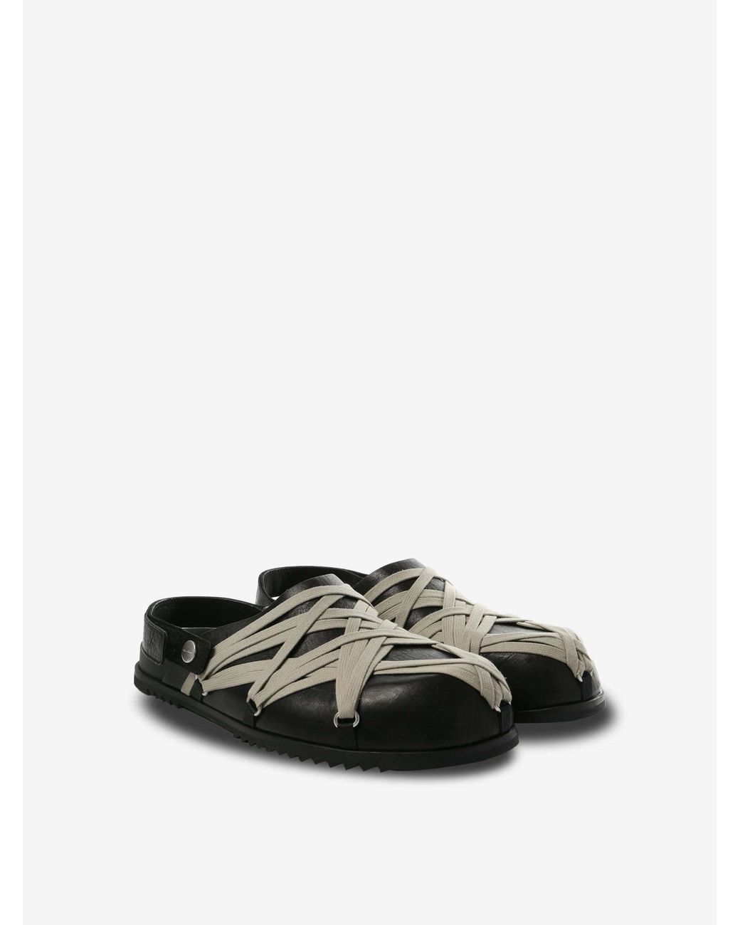 Rick Owens Black Megalace Laced-Up Mules