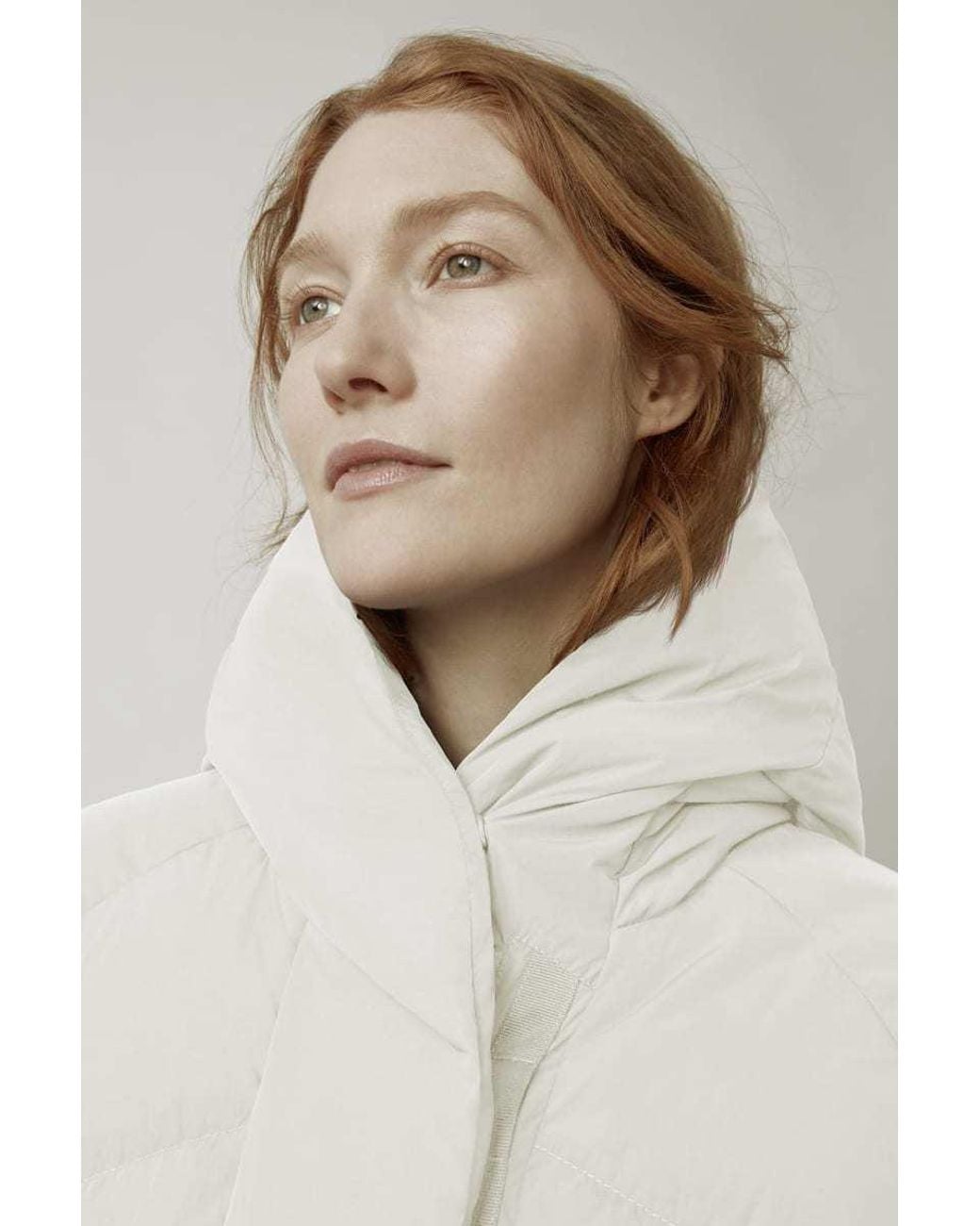 Canada Goose White Marlow Hooded Puffer Jacket