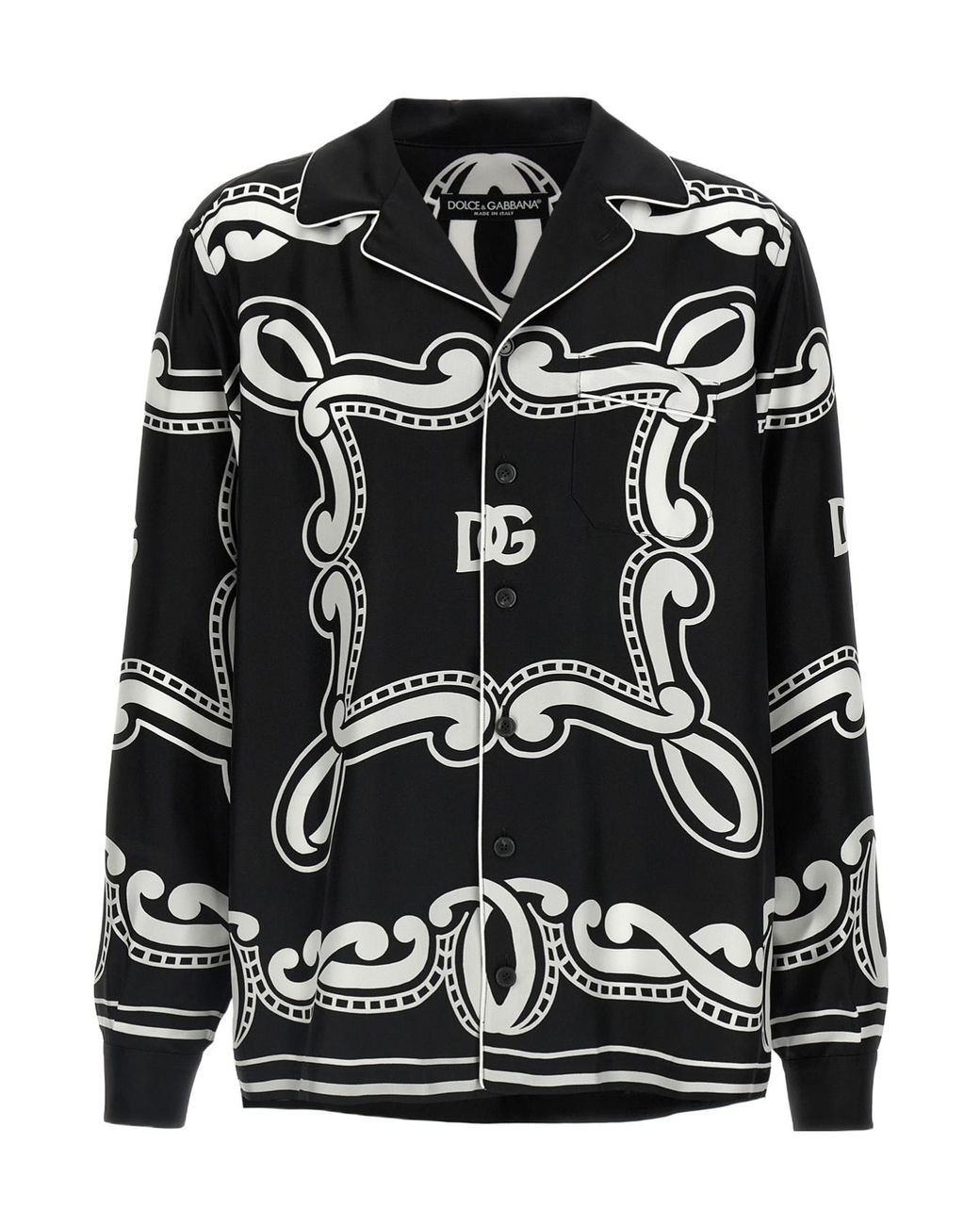 Dolce & Gabbana Black Bandanna Printed Vanity Shirt for men