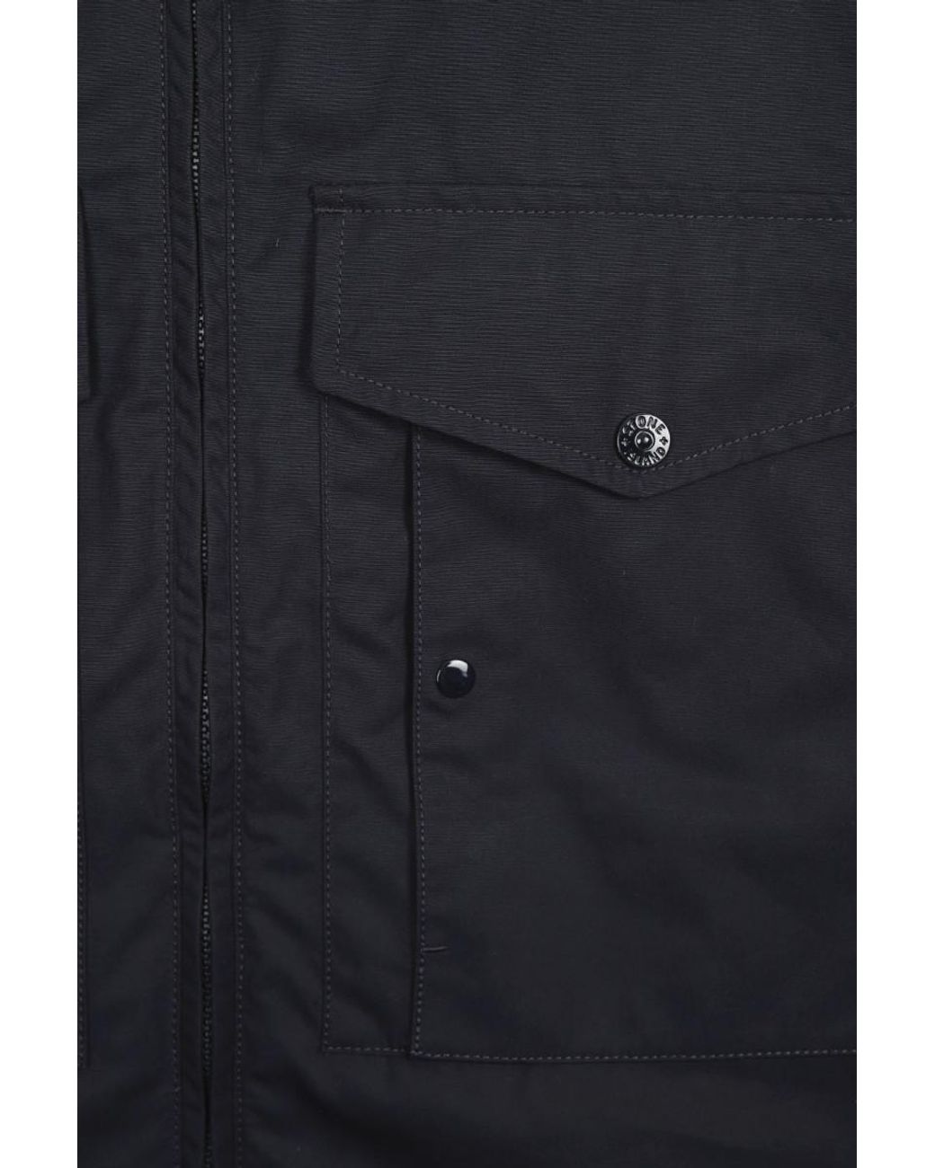 Stone Island Blue Chest Pocket Knit-Sleeve Jacket for men