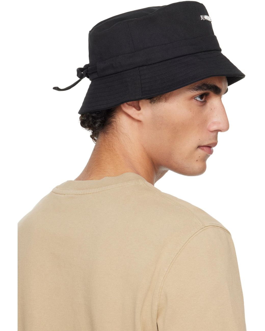 Jacquemus Black Cotton Bucket Hat