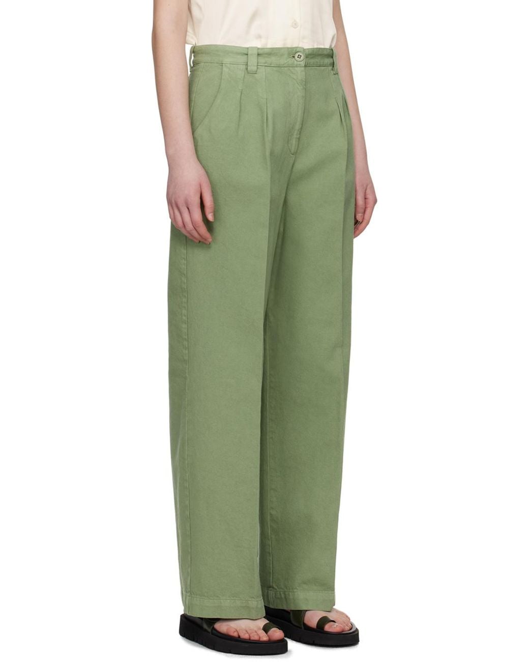 A.P.C. Green Khaki Tressie Trousers
