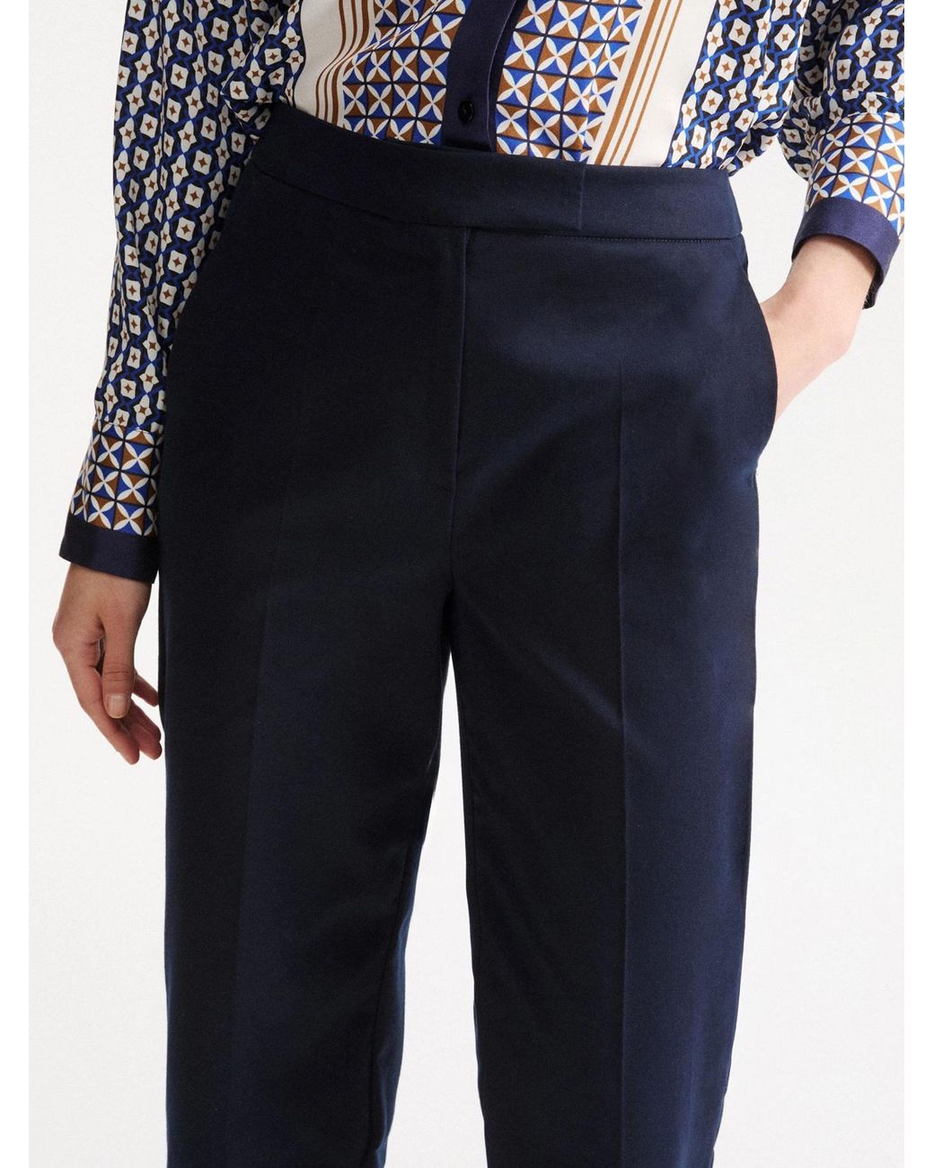 Marella Blue Casual Pants With Side Pockets