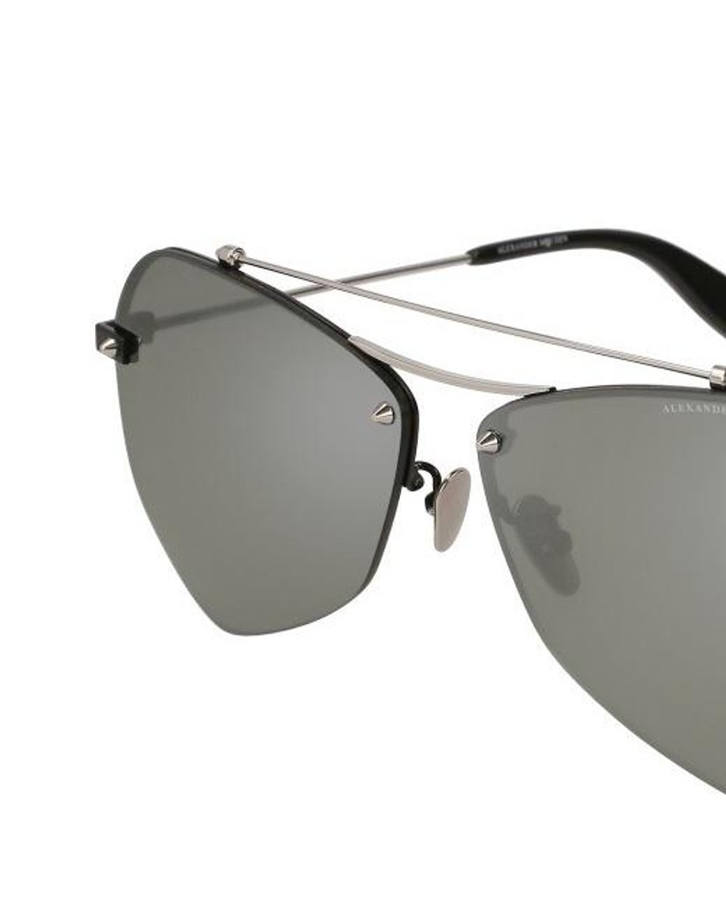 McQueen White Logo Detail Sunglasses