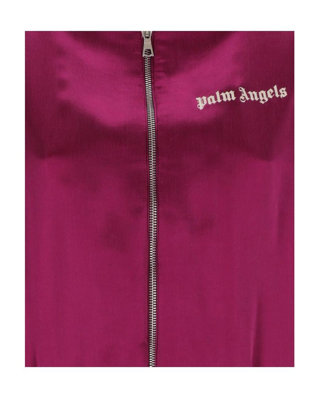 Palm Angels Purple Striped Zipped Bomber Jacket