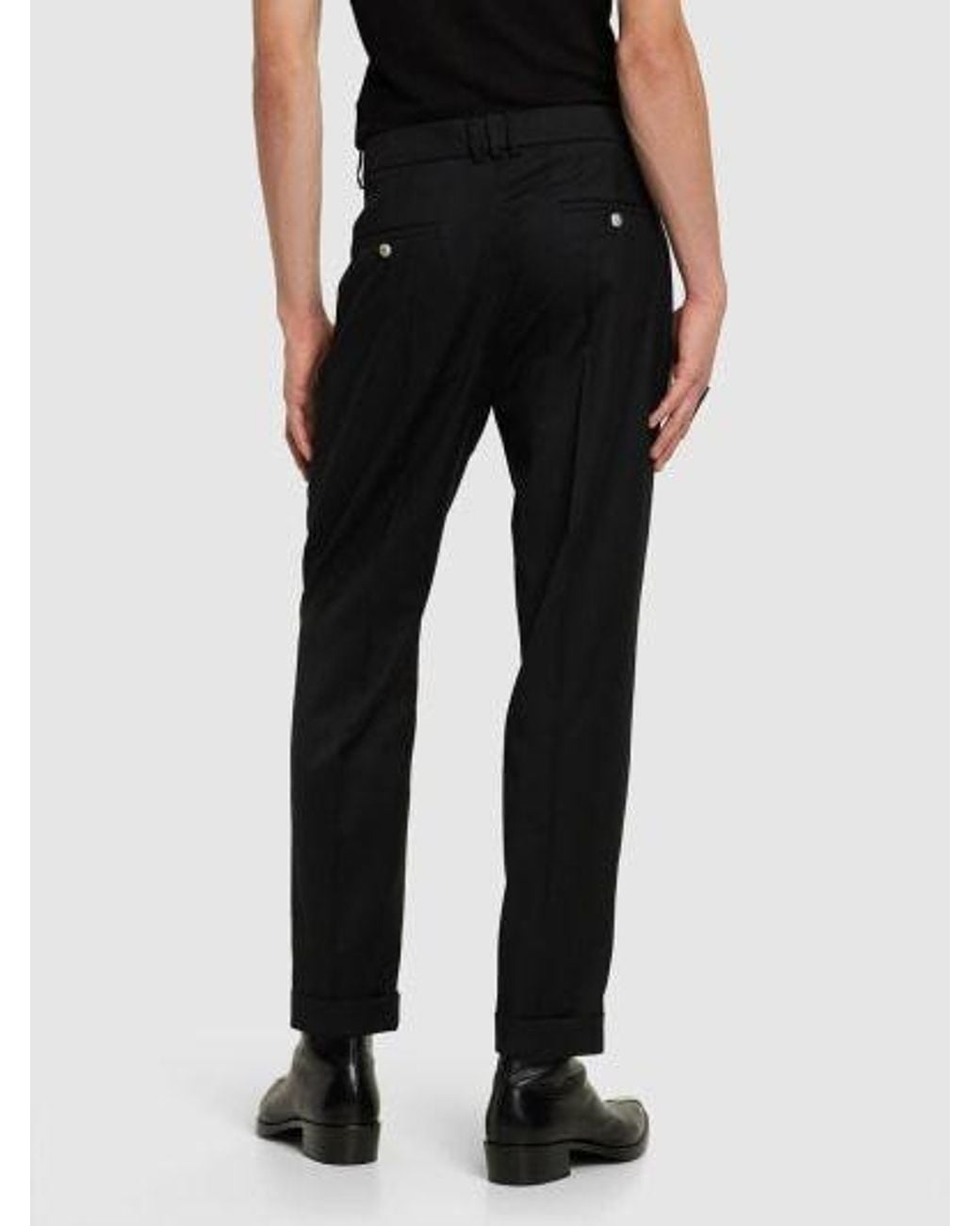 Balmain Black Button Details Casual Pants for men