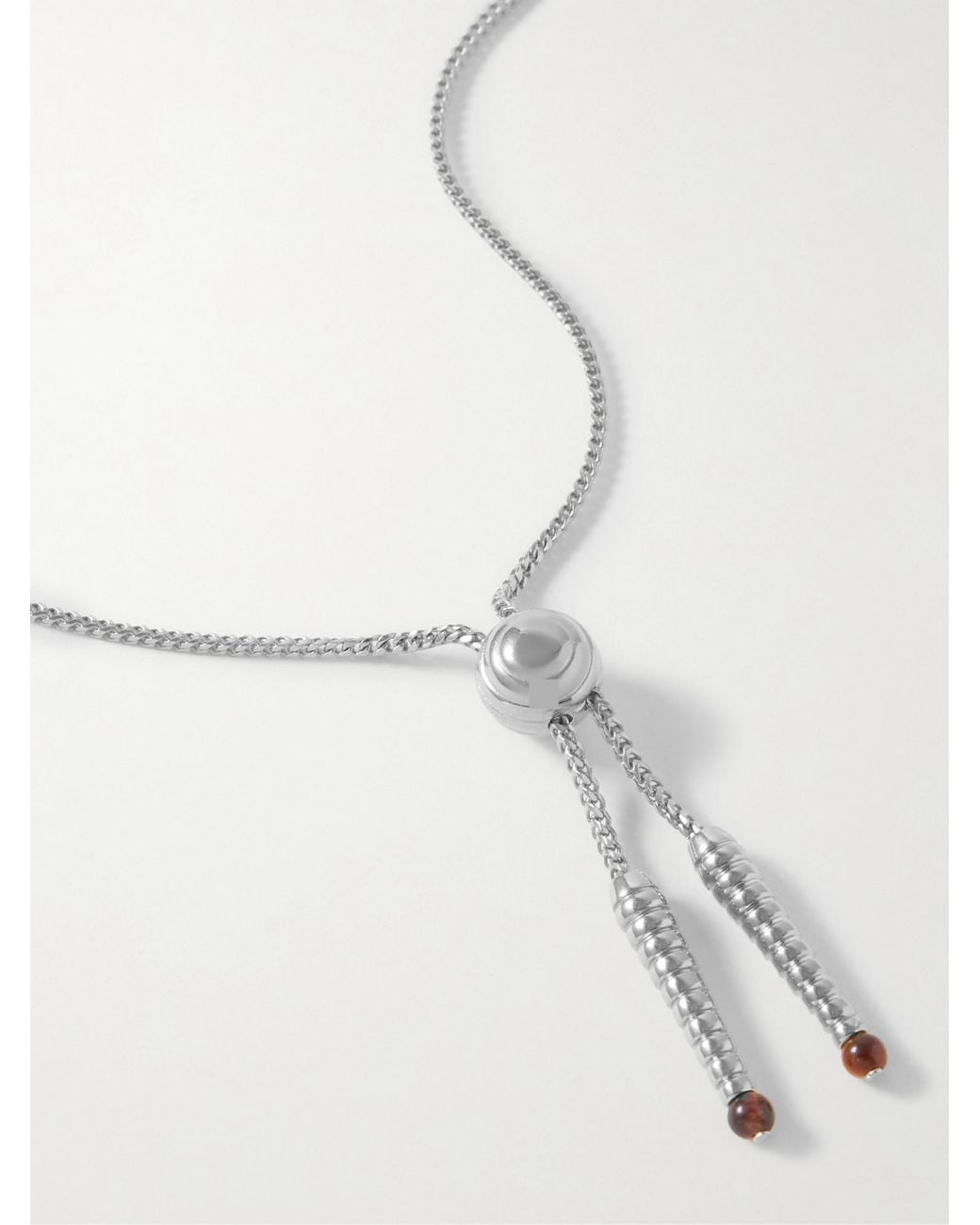 Jacques Marie Mage White Plated Tigers Eye Necklace