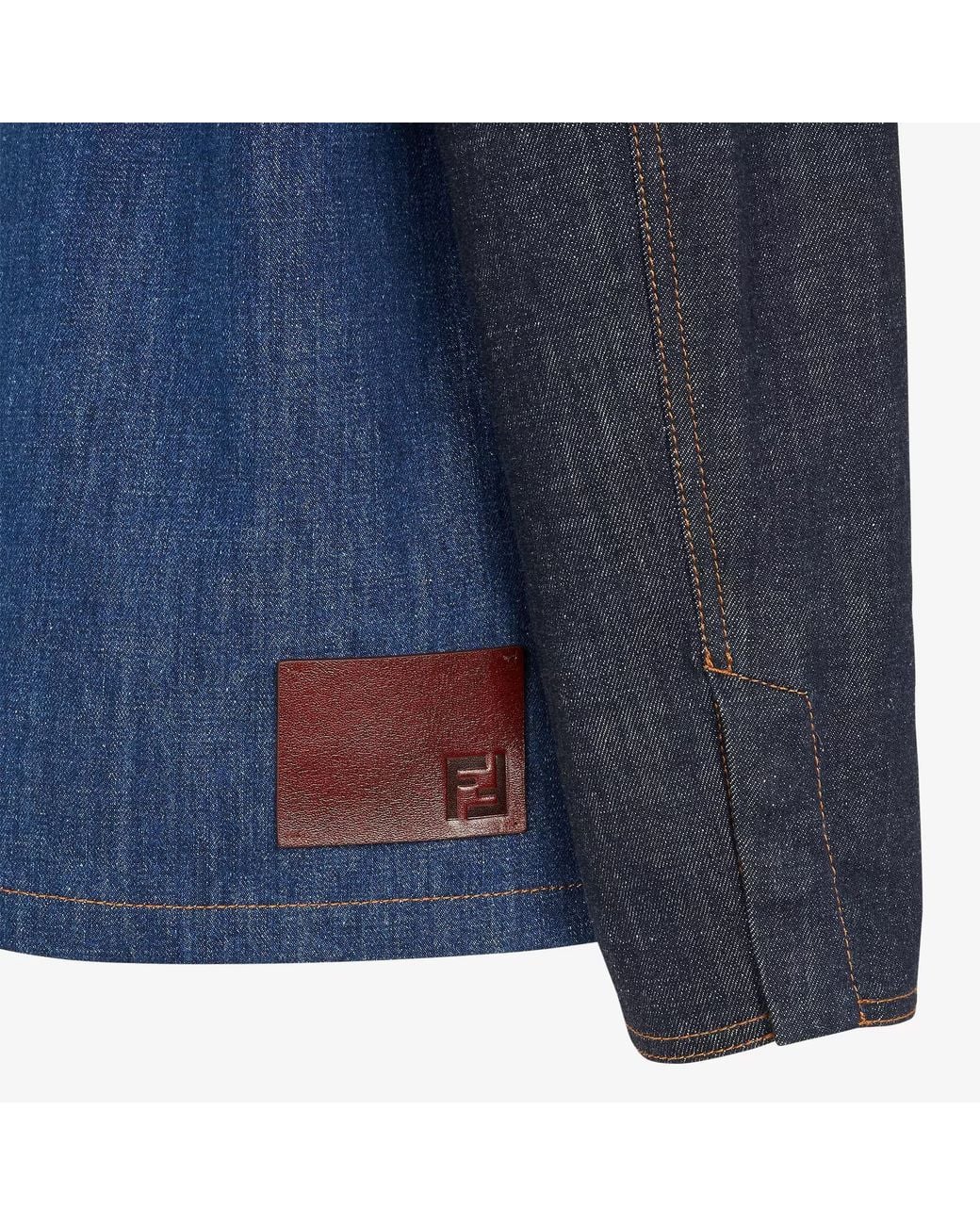 Fendi Blue Two-Tone Denim Jacket