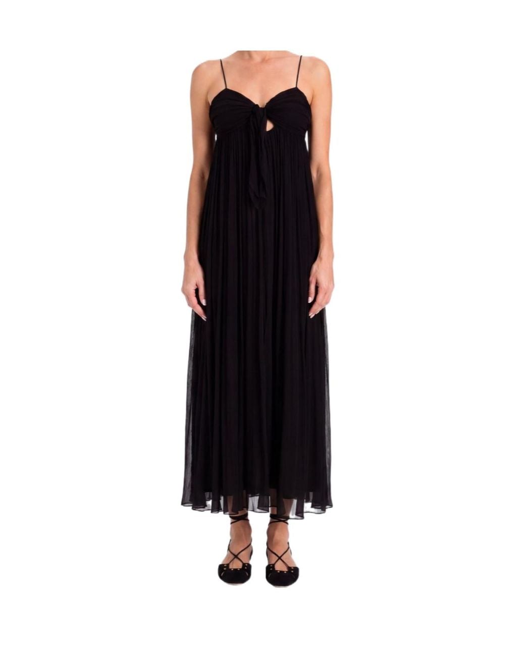 Twinset Black Bow-Detail Cut-Out Dress