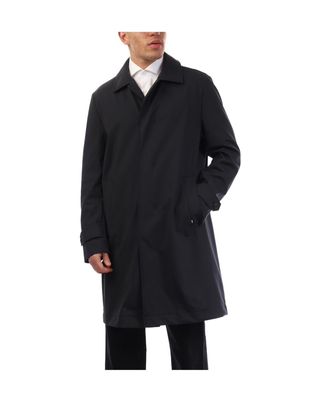 Boss Black Spread-Collar Mid-Length Trench Coat for men