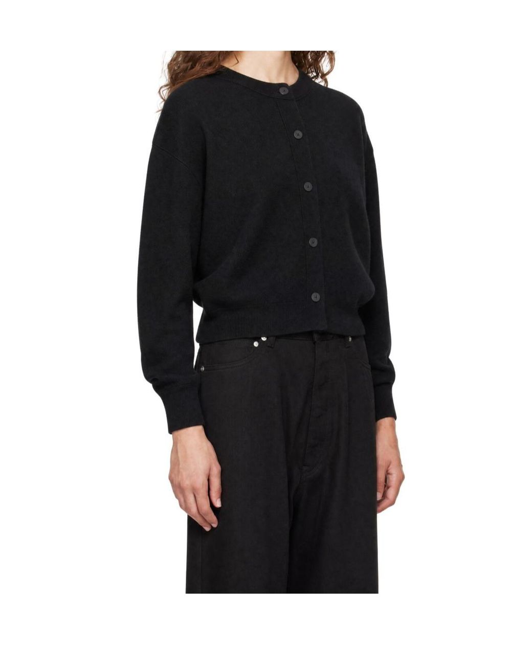 Studio Nicholson Black Arvine Crew Neck Cardigan