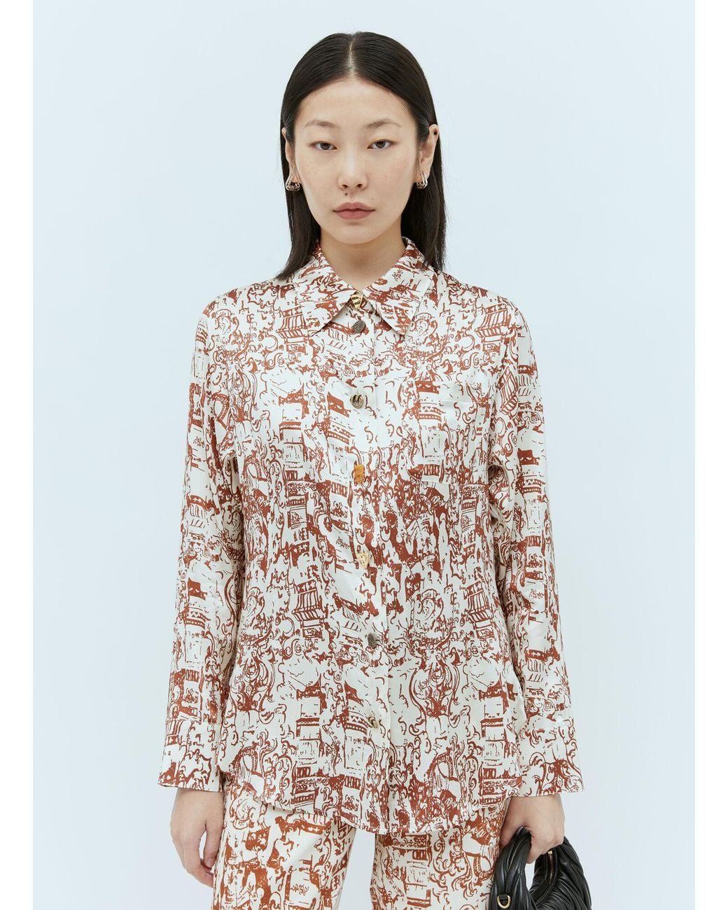 Rejina Pyo Pink Pattern Print Shirt