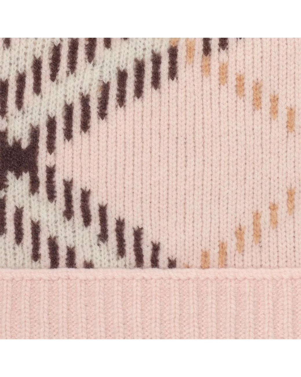 Burberry Pink Check Cashmere Blend Beanie